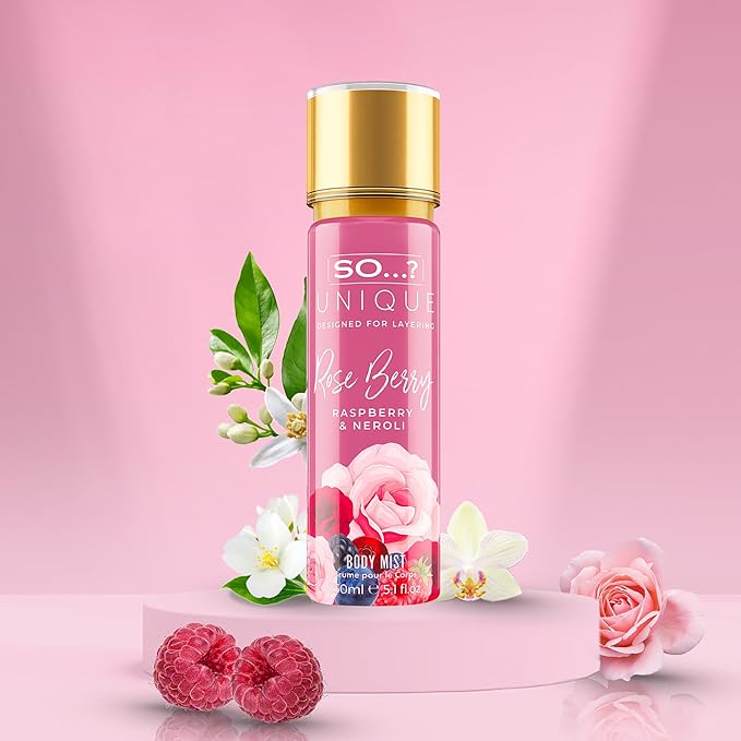 So…?...? Unique Rose Berry Body Mist - Floral, Fruity Body Spray for Women - Perfume for Women with Rose, Vanilla, Musk Notes - Gifts for Women - 5.1 oz, Cranberry