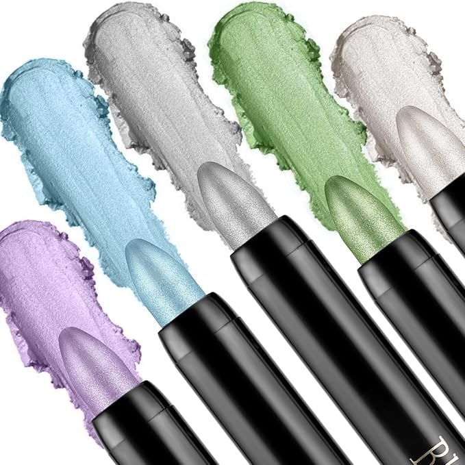 Boobeen Waterproof Eyeshadow Stick Shimmer Cream Eyeshadow Pen - Easy to Use Glitter Eye Makeup Kit (01# + 03#)