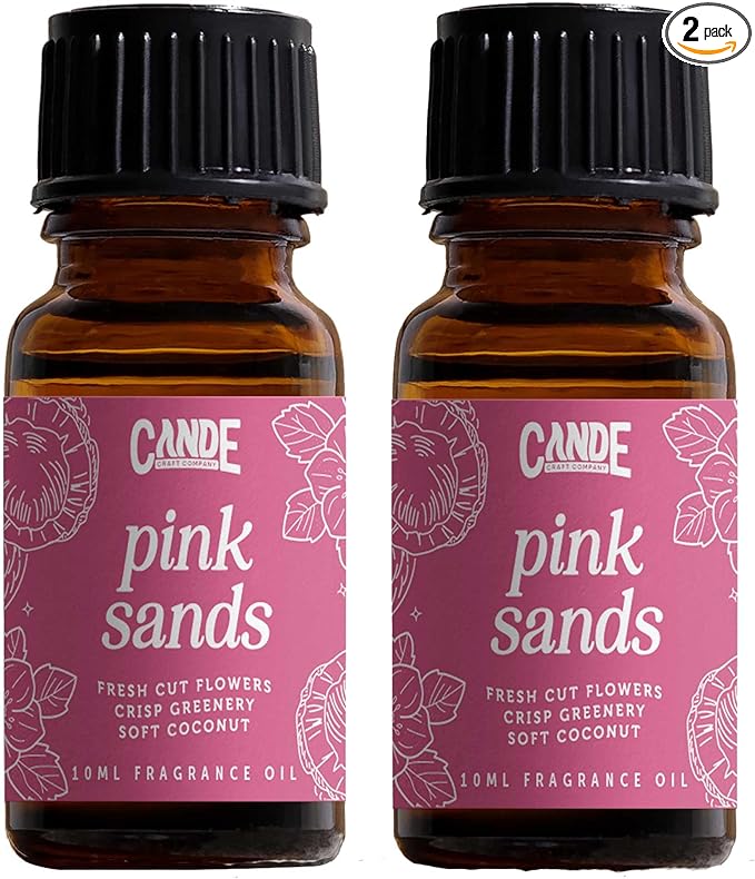 CANDECraftCo Premium Fragrance Oil – Diffuser Oils Fragrances Scented for Home, Candle Soap Making Supplies, Aromatherapy Blends for House (0.34 Fl Oz) (2-Pack, Pink Sands)