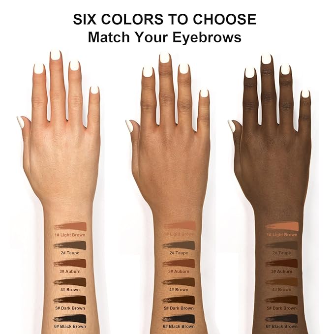 TurritopsisD Define & Fill Brow Pencil 【2-Pack Brown】 Eyebrow Pencil Pro Waterproof Long-Lasting Precision Tip Skinny Pen Built-in Soft Spoolie