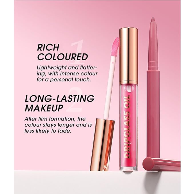 Red Lip Liner Waterproof Lip Liner and Gloss Set High Pigment Long Lasting Plum Smudge proof Lip Gloss and Lip Liner Set (10# Red)