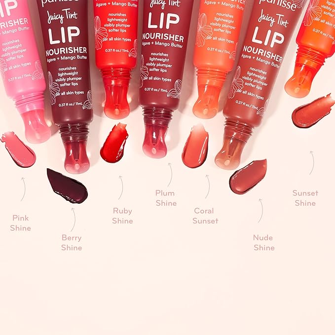 pürlisse Juicy Tint Moisturizing Tinted Lip Balm for Women - Hydrating Lip Treatment for Dry Cracked Lips - Enriched with Shea Butter & Jojoba Oil for Plumper Soft Lips - Berry Shine (.38 oz)
