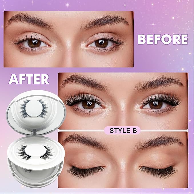 Hunnyfit Magnetic Lashes, Magnetic Eyelashes with Applicator, Magnetic Eyelashes Natural Look,Reusable Magnet Lashes No Glue Needed Soft Lashes Kit(Fuller+Fuller)