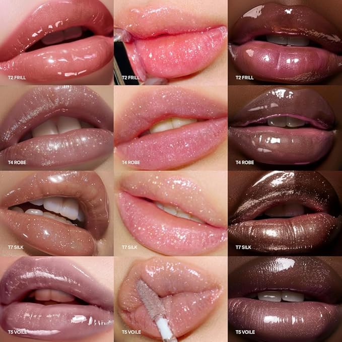 ENTROPY MAKEUP Tulle Lip Gloss, Lightweight 3D Pearl Shimmer, Ultra-Gloss High Shine, Non-Sticky Moisturizing Lip Gloss with Peptide Complex, Silk