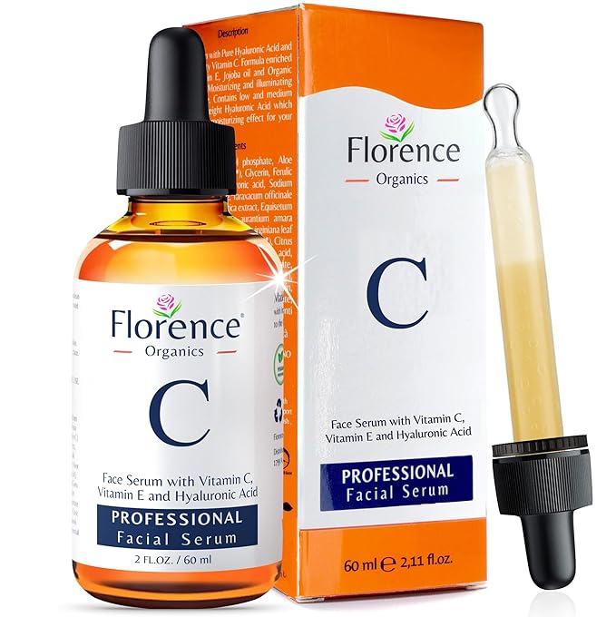 Vitamin C Serum For Face – Anti-Aging Facial Serum with Vitamin C, Hyaluronic Acid, Niacinamide, B5 & Vit E. Brightening Facial Essence for Dark Spots, Fine Lines, Wrinkles & Glowing Skin, 2 Fl Oz
