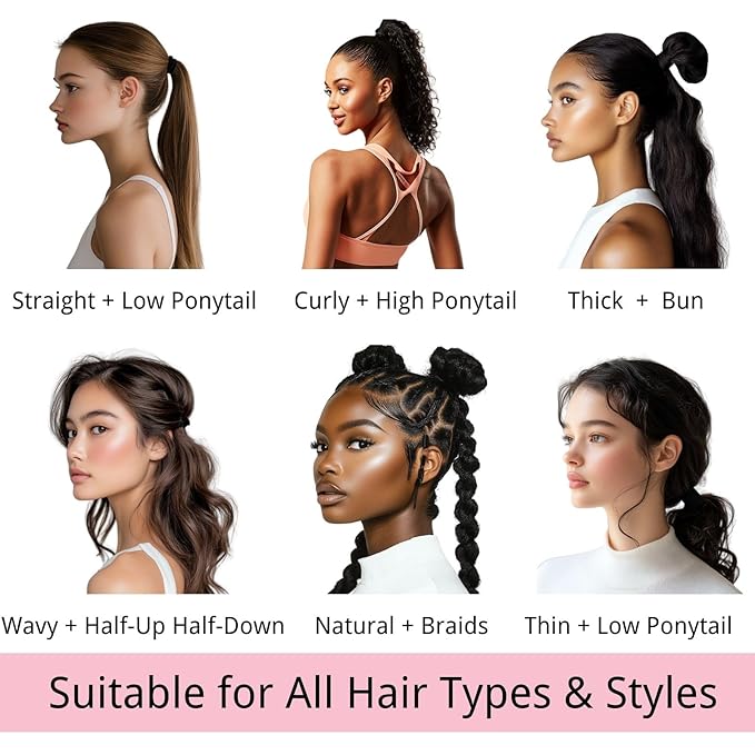 LuSeren 120 Pcs No Damage Hair Ties for Thick Hair, Large Soft Seamless Nylon Hair Elastics for Women, Ponytail Holders, Hair Accessories – Light Grey and Grey Color