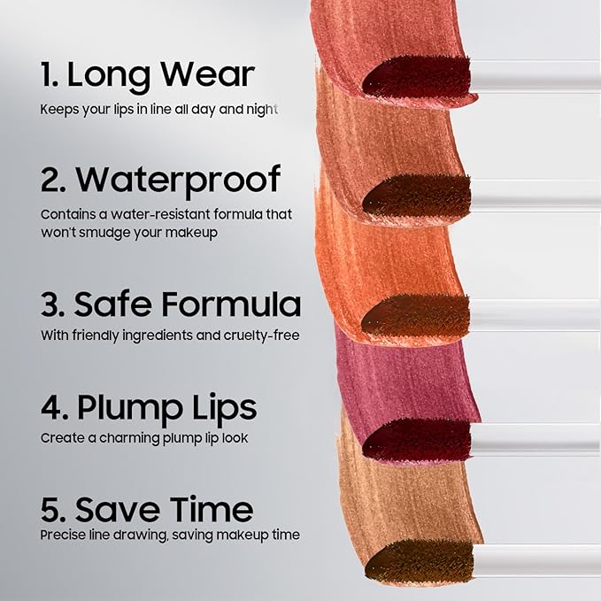Lip Stain Peel Off - Waterproof Lip Liner, Long Lasting Transfer Proof & Smudge-Proof Lip Liner Stain Moisturizing Easy to Use Natural Lip Color (Rose)