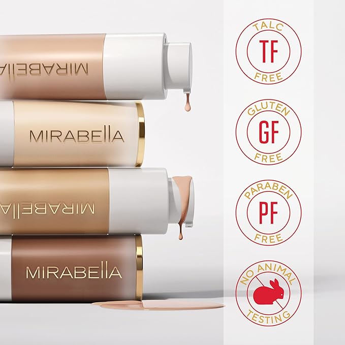 MIRABELLA - Invincible for All HD Liquid Foundation, Moisturizing Face Products for All Skin Types, Full-Coverage Lightweight Foundation Makeup, Moisturizing & Hydrating Beauty Care, Fair F60
