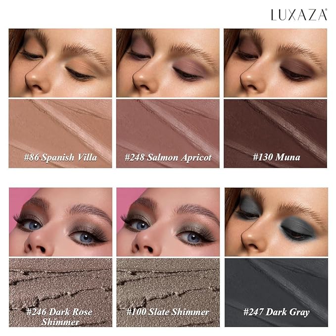 6PCS Neutral Eyeshadow Stick Makeup Set, Matte Cream Eye Shadow Eyeliner Brightener Pencil Crayon - B3 Iced Oat