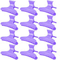 Ondder 12 Pack Purple Butterfly Hair Clamps Clips Hair Claw Clips Salon Pro Section Clip for Styling, Sectioning, Cutting, Coloring Hair Clips Hairdressing Salon Tool Hair Accessories for Women Girls