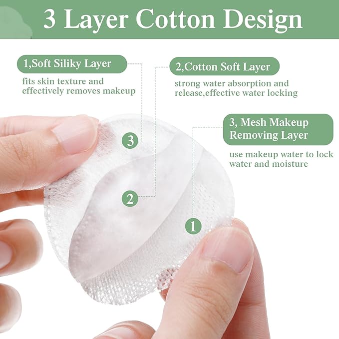 Maxcheck 1000 Pcs Cotton Rounds Bulk Exfoliating Rounds for Face Makeup Remover Cotton Facial Pads for Face Makeup Removal Toner Pads