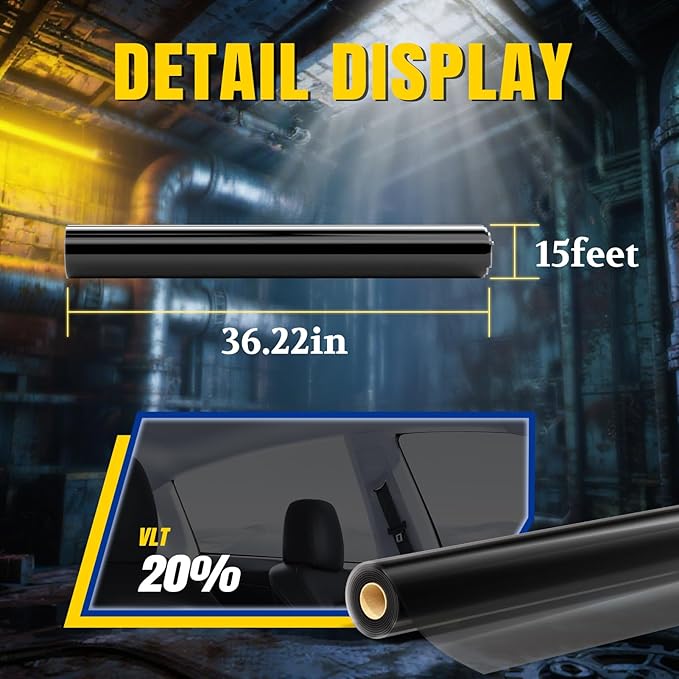 ARANA Auto Ceramic Window Tint for Car 20 Percent VLT, Automotive 20% Tint for Truck Windows Black, Professional Vehicle Privacy Film UV Block Explosion-Proof & Scratch-Resistant 36" in x 15'Ft