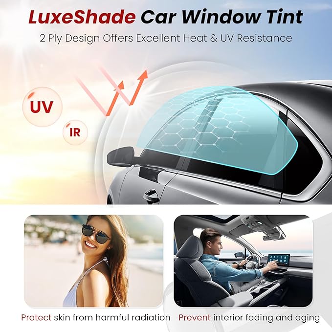 Car Window Tint, 2 PLY 20% VLT Premium Carbon HD Window Roll for Car, Home 36" in x 100'Ft Automotive Car Tint Privacy Film with Strength Adhesive, Blocks UV/IR Rays, Reduce Heat & Glare