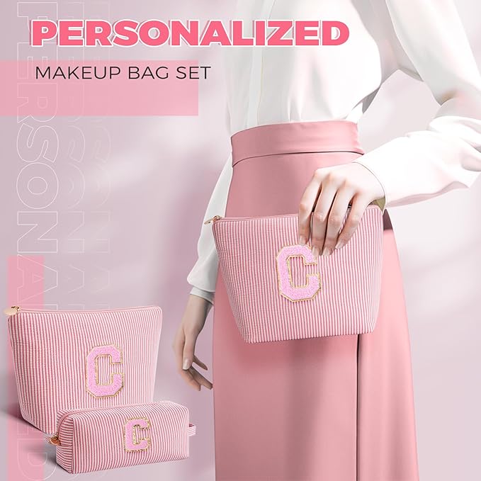 Customized Mothers Day Gifts - Birthday Gift for Mom,Gifts From Daughter,Mother in Law Gifts,Mama Gift Idea,Makeup Bag Set Cosmetic Bag - Peach,C