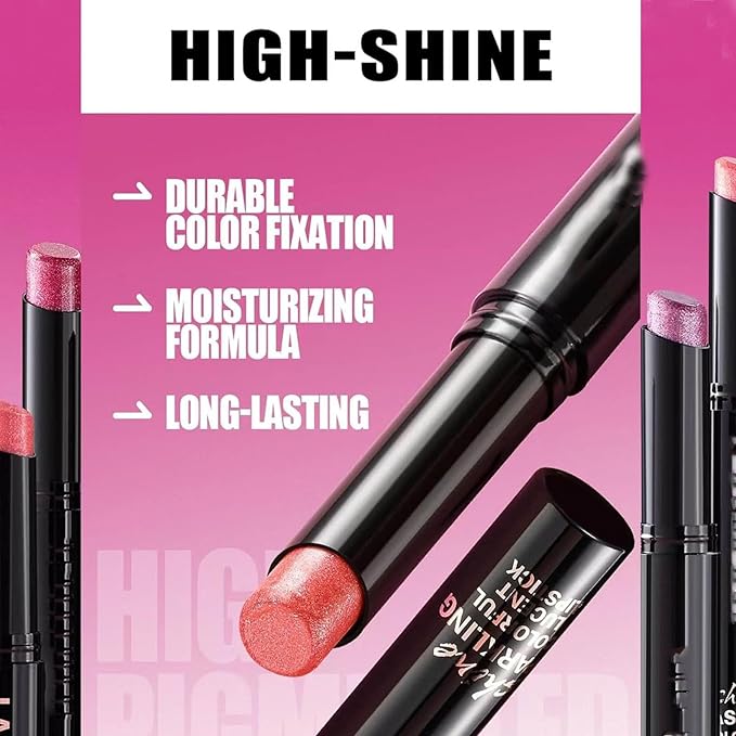Nude Brown Lipstick For Women Matte Nude Glitter Highly Pigmented Moisturizing Lip stick Hypoallergenic Waterproof Long Lasting Lipsticks Quick Makeup Lightweight Portable # 10