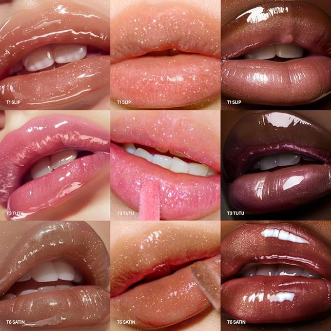 ENTROPY MAKEUP Tulle Lip Gloss, Lightweight 3D Pearl Shimmer, Ultra-Gloss High Shine, Non-Sticky Moisturizing Lip Gloss with Peptide Complex, Slip