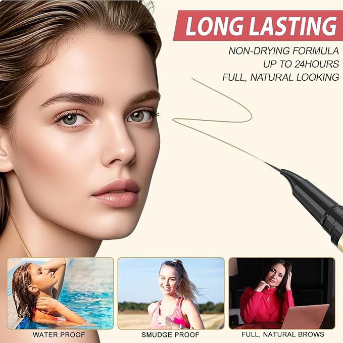 LAVONE Eyebrow Pen, 2-in-1 Eyebrow Pencils for Women with 4 Tip Microblading Eyebrow Pencil and Curved Precise Brow Pencil, Waterproof Eyebrow Pencil Create Full, Natural Hair-Like Brows, Blonde
