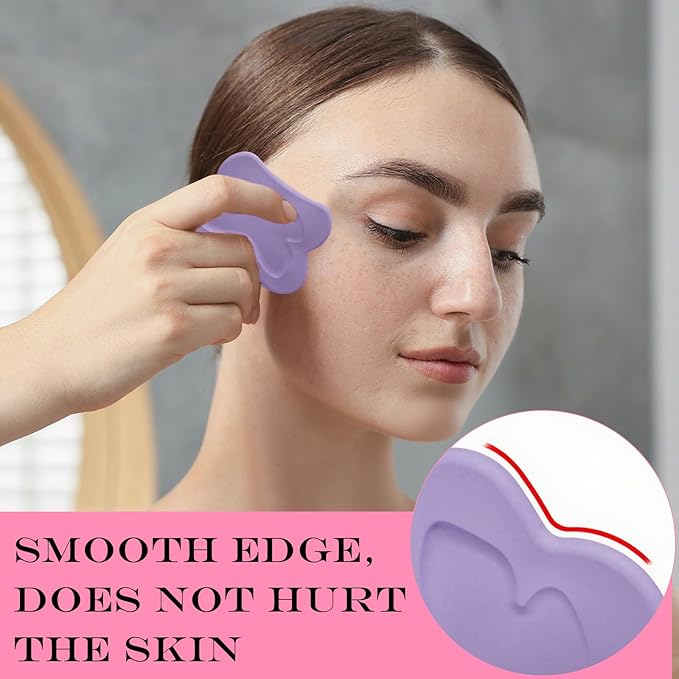 Silicone Facial Body Brush - Lymphatic Drainage Massager for Face, Neck Lifting, Gua Sha Beauty Tool to Shape & Radiant Skin (Pink)