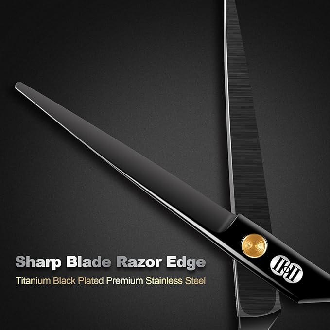 CIICII Hair Cutting Scissors, 6.5 Inch Professional Hair Scissors Set (Hair Cutting Shears Beard Trimming Haircutting Haircut Kit) Right Left Handed Barber Shears for Home Salon DIY Hairdressing