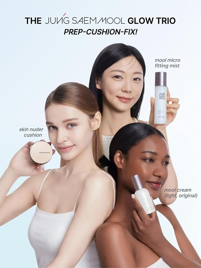 JUNG SAEM MOOL Essential Skin Nuder Cushion 30N Amber 0.49 Fl Oz, No Refill, Natural Radiant Finish Cushion Foundation with Buildable Coverage, Lightweight Texture, Korean Foundation Makeup