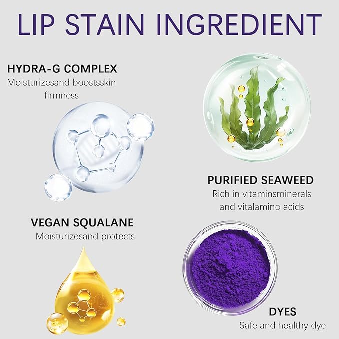 QueenDiary lip stain peel off lip gloss all day long lasting Waterproof and Transferproof lip tint - matte finish peel off lip liner (01#Unique)