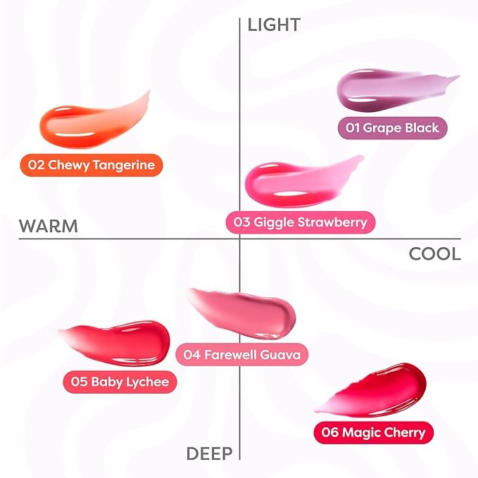 COLORGRAM FRUITY GLASS GLOSS 01 GRAPE BLACK | Non-Sticky Glossy Lip Tint with Glass-Like Shine | Long-Lasting Hydrating Lip Gloss for Smooth & Plump Lips