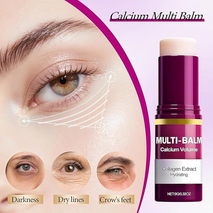 Cemenrete Calcium Multi-Effect Volume Cream Wrinkle Core Stick South Korean Collagen Moisturizing Stick for Anti-Aging Moisturizing and Firming Eyes Neck and Face（2pcs）