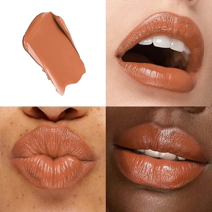2-Pack Moisturizing Plum Red & Nude Brown Lipstick Set – Hydrating Creamy Lip Color for Dry, Cracked Lips, Weightless Glossy Lip Balm with Vitamin E, Long Lasting Vegan Lipstick