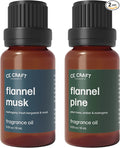 CE Craft Premium Fragrance Oil Pair for Diffusers - Flannel Musk + Flannel Pine – Diffuser Oils Fragrances Scented for Home, Candle Soap Making Supplies, Aromatherapy Blends for House (10 mL)