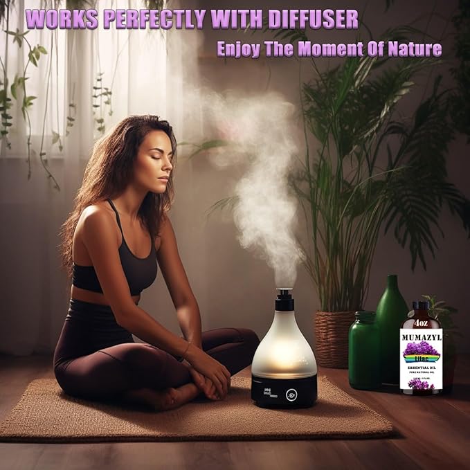 Lilac Essential Oil, Lilac Oil 4 Fl Oz 120ML for Diffuser Humidifier Yoga Cleaning DIY Candle Soap Making Essential Oils