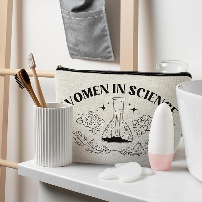 Women's Science Makeup Bag - Teacher Gifts, Forensic & Environmental Science Cosmetic Pouch