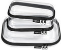 Clear Hard Shell Zipper Case 3 Pack, Hard Plastic Bag, Clear Travel Toiletry Pouch,Portable Cosmetic Bag with Zipper,Toy Storage Bins, Pencil Storage Organizer, Office Supplies Storage Case