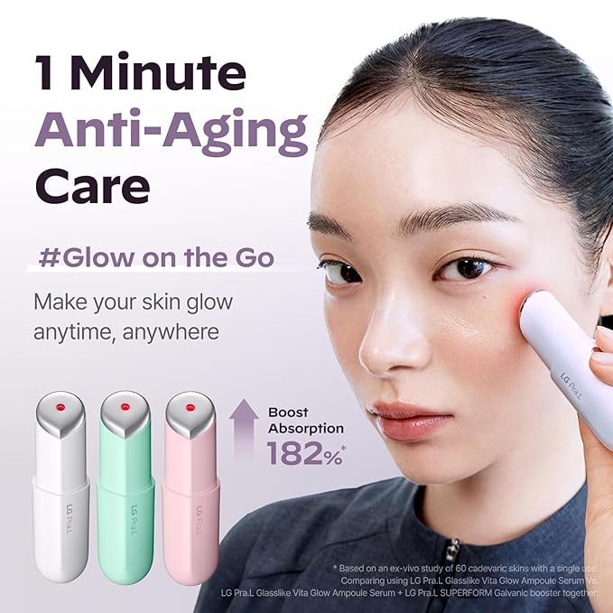Superform Galvanic Booster Aqua Mint, 1min booster for ageless skin, anti-aging and firming pocket booster, glow on the go, Korean skincare, Gifts, Stocking Stuffers for Women