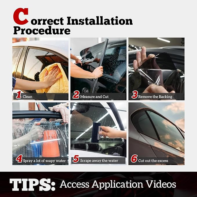 Vepagoo 5% VLT Ceramic Car Window Tint Film (20" x 20FT) - Heat & Glare Reduction, Blocks UV & IR Rays, Scratch Resistant, Privacy Car Window Tint Fit for Sedan SUV