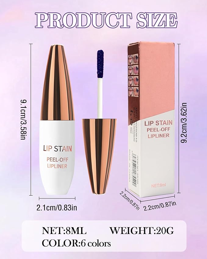Lip Stain Peel Off, Waterproof Long Lasting Qiciy Tattoo Lip Gloss Color Peel Off Lips Tint Stain, Transfer-Proof Matte Tinted Lips Liner, High Pigmented Tattoo Lipstick Makeup Gifts for Women-03 Pink