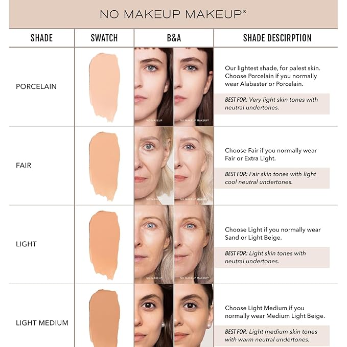 No Makeup Makeup Long-Lasting Lightweight Foundation & Brush Duo | Cruelty-Free, Fragrance-Free, Buildable, Transfer-Proof Makeup (Light Medium)