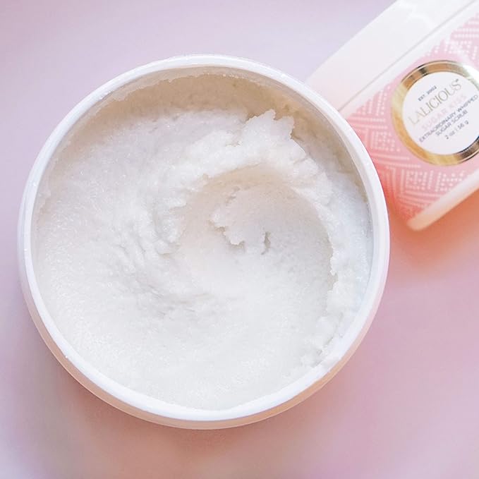 LALICIOUS Extraordinary Sugar Kiss Sugar Scrub, Exfoliating Body Scrub with Coconut Oil & Honey, Moisturizing Body Exfoliator for Glowing Radiant Hydrating Skin, Zero Greasy, No Parabens - 16oz