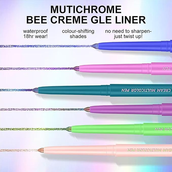 Eyeliner Eyeshadow Stick Chameleon Metallic Glitter Eyeliner Pen Multicolor Cream Shimmer Glitter Smooth Eyes hadow Stick Waterproof Long Lasting Eye liner Pencil,Smudge-proof, Transfer-proof # 01