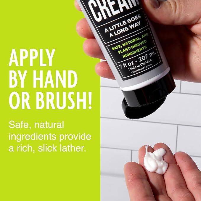 Pacific Shaving Company Natural Shaving Cream - Shea Butter + Vitamin E Shave Cream for Sensitive Skin - Clean Formula for a Smooth, Anti-Redness + Irritation-Free Shave Cream (3.4 Oz, 2 Count)