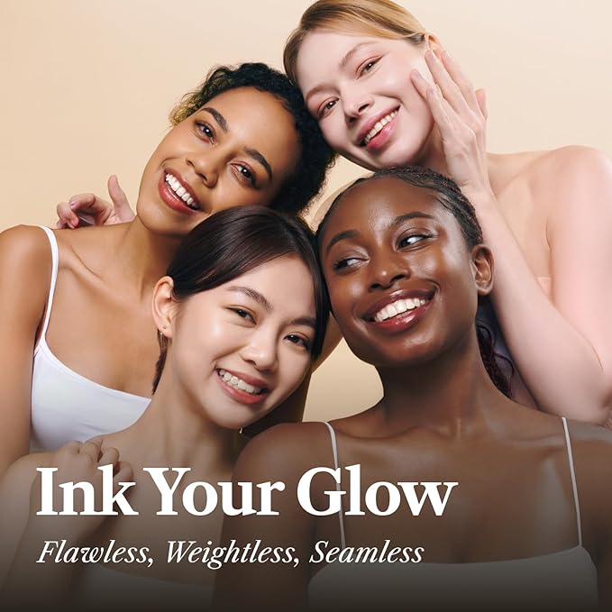 THE FACE SHOP Ink Lasting Liquid Foundation, Full Coverage, 72‑Hour Wear Semi‑Matte Finish, Makeup with Bakuchiol, C410 Gingerbread, 0.84 Fl. Oz.