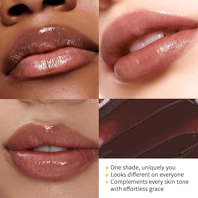Tinted Lip Balm Lipstick, Hydrating Natural Glossy, Long-lasting Moisturizing & Nourishing Lip Care with Natural Ingredients Transparent Color (Drak Honey, 0.07oz)
