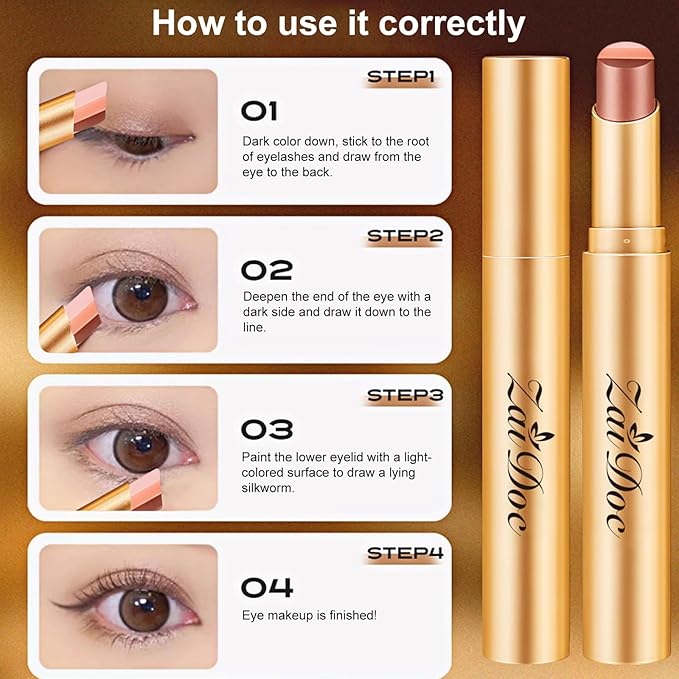3 Color Eyeshadow Stick, Long Lasting & Waterproof Creamy Eye Shadow, with Vitamin E Makeup for Day & Night Look, caffeine orange, 1.13 Oz (caffeine orange)