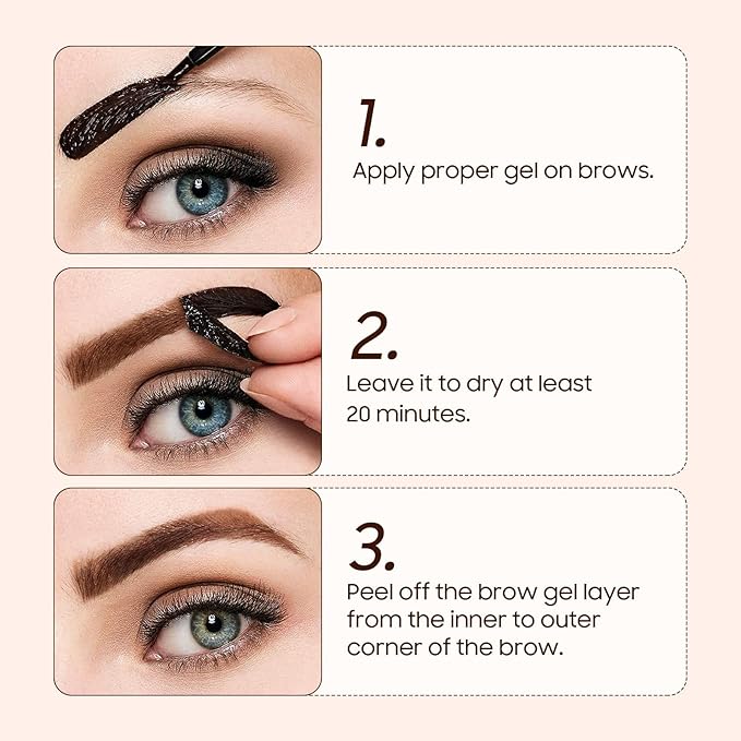 Eyebrow Gel - Eyebrow Pencils for Women, Longwearing Waterproof Volumizing Buildable, Locks Brow Hairs in Place for Fuller & Defined Looking Brows (Gray Brown)