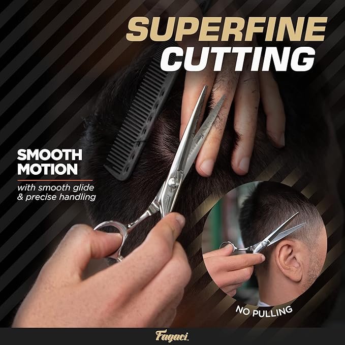 Fagaci Professional Hair Trimmer & Hair Scissors Set Extremely Sharp, Hair Cutting Scissors Professional, Hair Shears, Barber Scissors Set for Men and Women, Hair Edger T-Blade