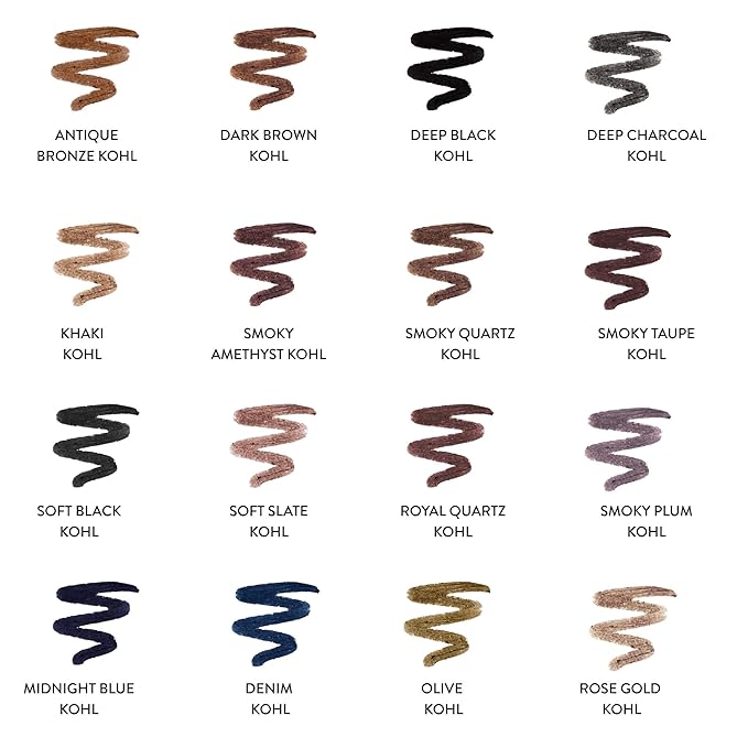 LAURA GELLER NEW YORK Kajal Longwear Kohl Eyeliner Pencil - Olive Kohl - Caffeine and Vitamin E - Smooth & Blendable Liner - Built-In Sharpener