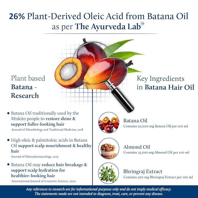 Blue Nectar Batana Oil for Thicker Hair | Pure Honduras Batana Oil for Hair Growth with Organic Almond | Ayurvedic Hair Growth for Stronger Hair (12 Herbs, 3.38 FlOz)