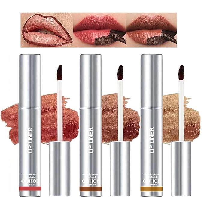 Detachable Lip Liner Set 3 Colors Peel lip liner Longwear and Pigmented Lip Pencil Peel Off Lip Stain