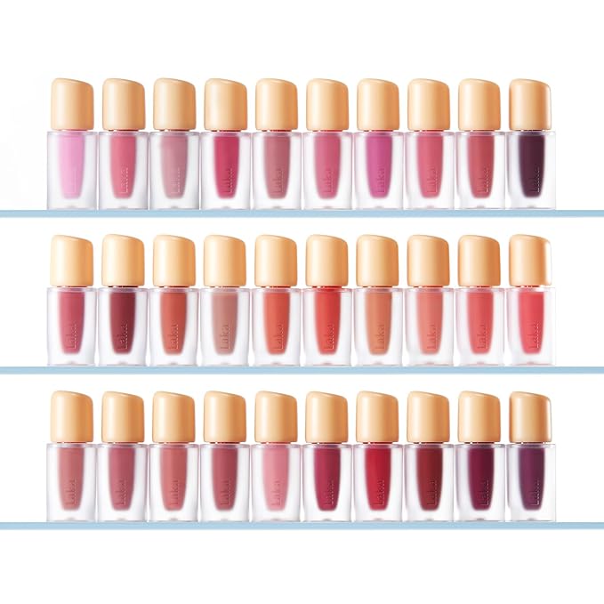 Laka Fruity Glam Lip Tint Mini, Glowing Lip Stain with Wide Color Spectrum, Hydrating & Lightweight Texture, Long-Lasting Bold Stain, Non-Sticky, Vegan, K-Beauty (#132 Lolly)