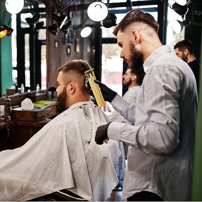 Hair Clippers for Mens Zero Gapped Cordless Hair Trimmer T-Blade Trimmer Professional Haircut & Grooming Kit Rechargeable Edgers Clippers Hair Trimmer Shaver Cutting Kit with LCD Display (Gold)