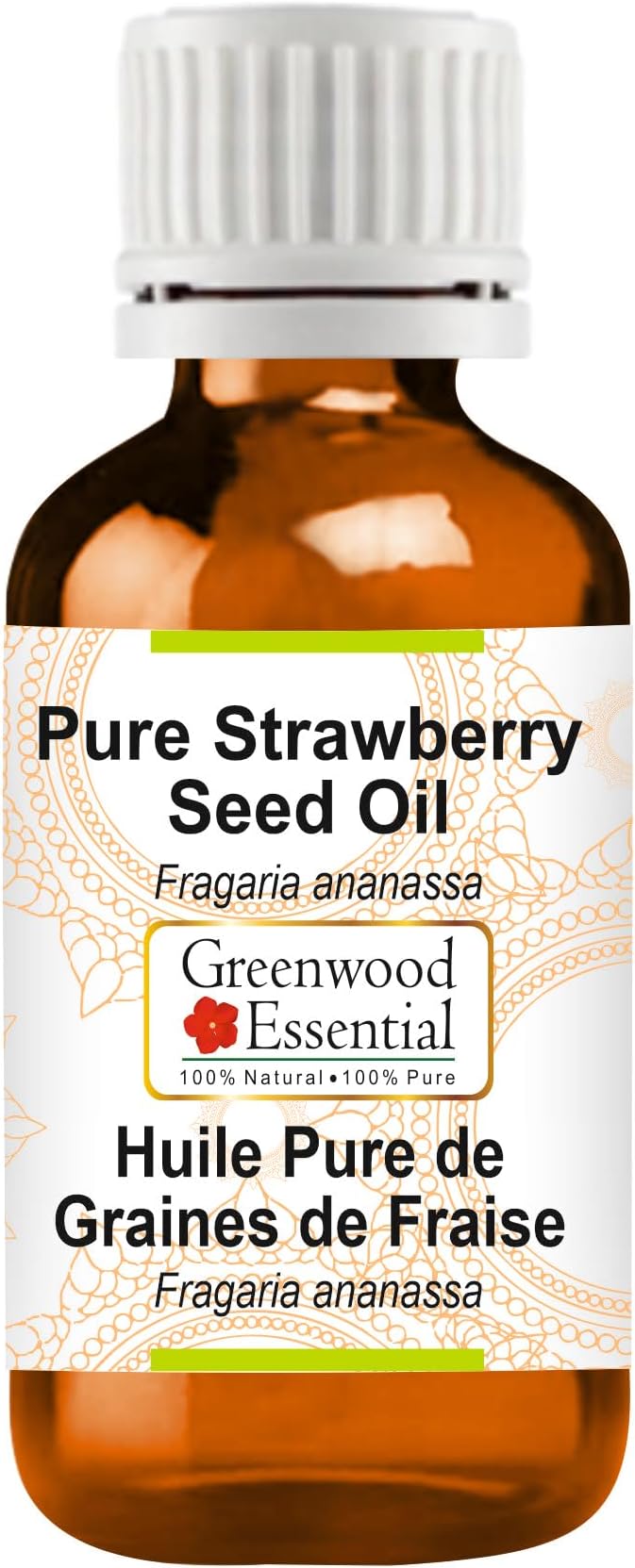 Greenwood Essential Pure Strawberry Seed oil (Fragaria ananassa) Natural Therapeutic Grade 10ml (0.33 oz)